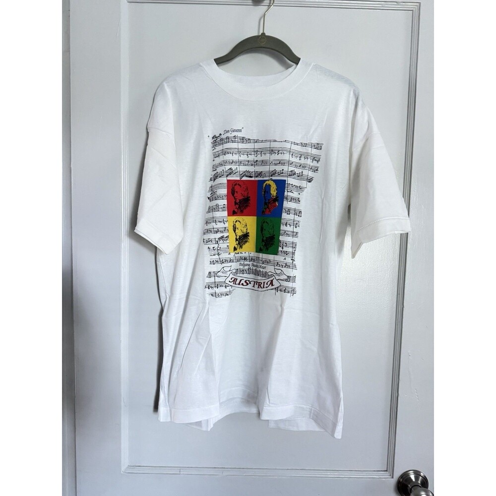 Vintage Mozart Don Giovanni T Shirt Wolfgang Amadeus Austria 90s Single Stitch L